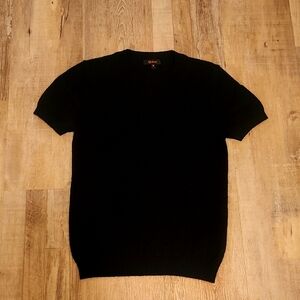 Quince Women’s Black Mongolian Cashmere Sweater Tee Short Sleeve sz Small Soft